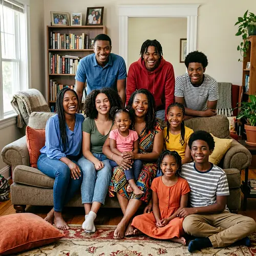 Loving African American Family with 4 Daughters & 3 Sons