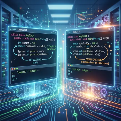 Java Program: Implicit vs Explicit Classes Output