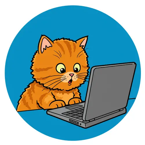 Surprised Kitten Cartoon Art | Vintage Vector Design