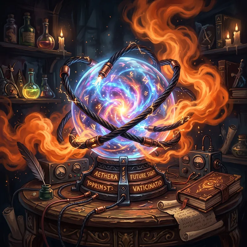Magic Prediction Magic Prediction Ball with Electric Cable and Orange Smoke | AI Art ...