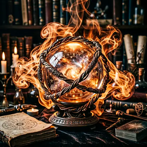 Magic Prediction Ball with Orange Smoke