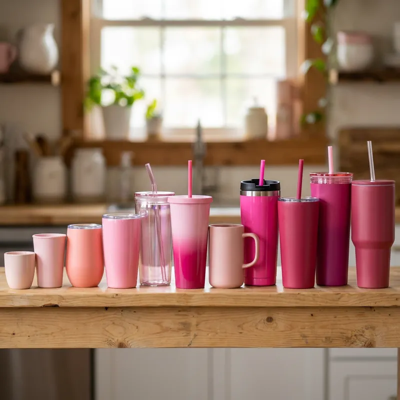 Pink Tumbler Cups Collection - Pink Shades & Sizes
