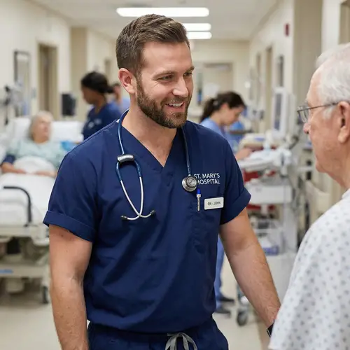 Dedicated Male Nurse in Uniform