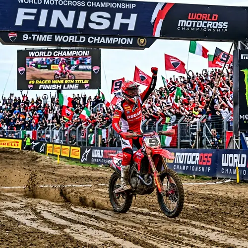 Motocross Racer Wins 9th World Championship on Red Ducati - Race Triumph