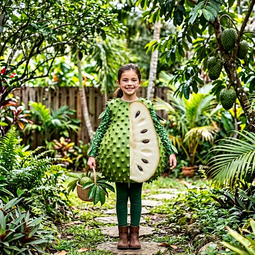 Girl in Soursop Fruit Costume