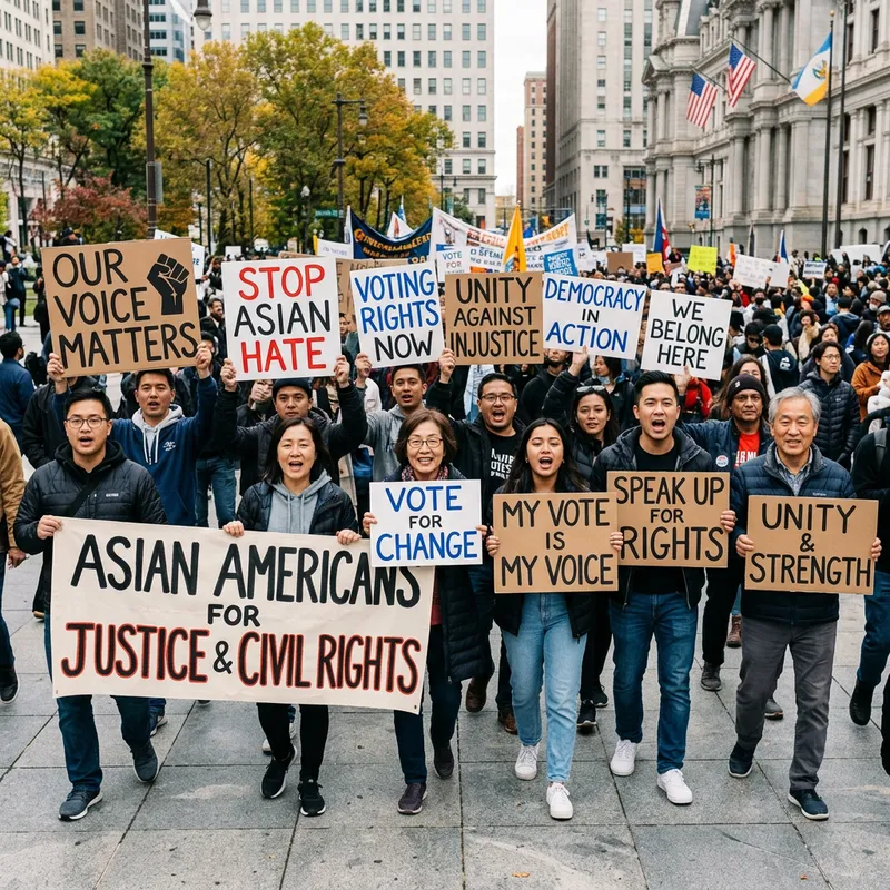 Asian Americans Protest for Equality in City Demonstration