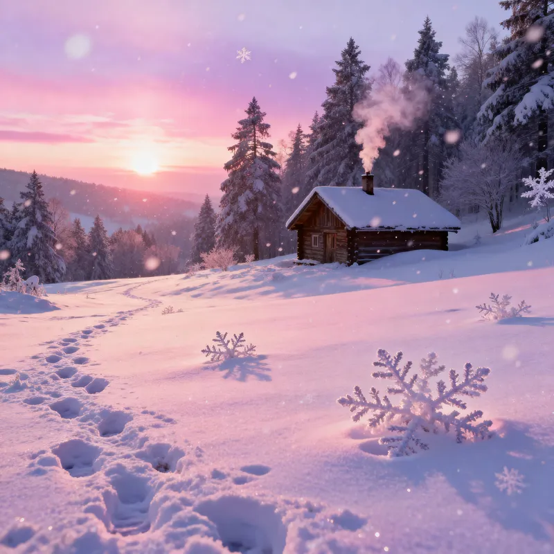 Serene Frosted Landscape with Snow-Filled Views Serene Frosted Landscape with Snow-Filled Views