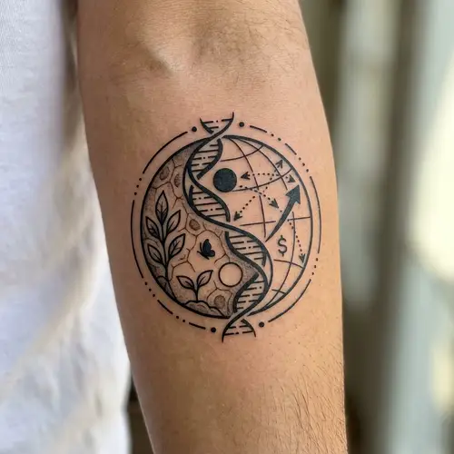Simplistic Tattoo Design: Yin-Yan, Biology & International Business