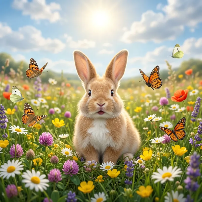 Happiest Bunny in Meadow | Sparkling Joy and Cute Eyes