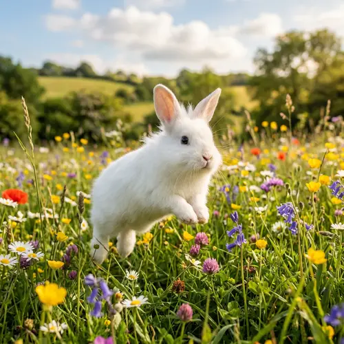 Joyful Bunny Hopping in Meadow | Happiest Bunny in the World