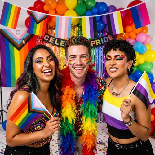 Diverse Pride Month Beauty Photoshoot with Vibrant Models