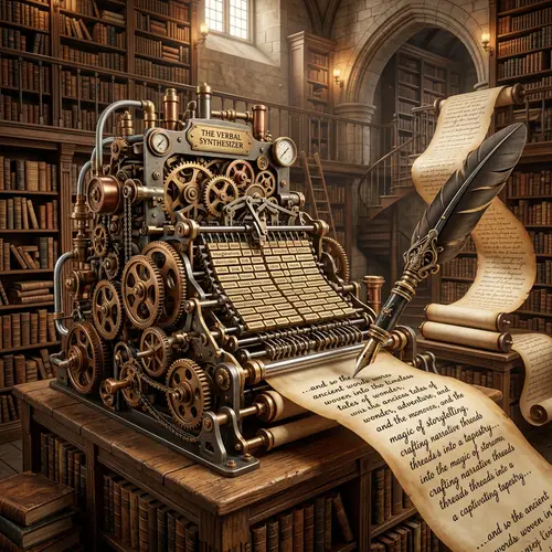 Unique Prose Generator with Mechanical Components | Library Theme