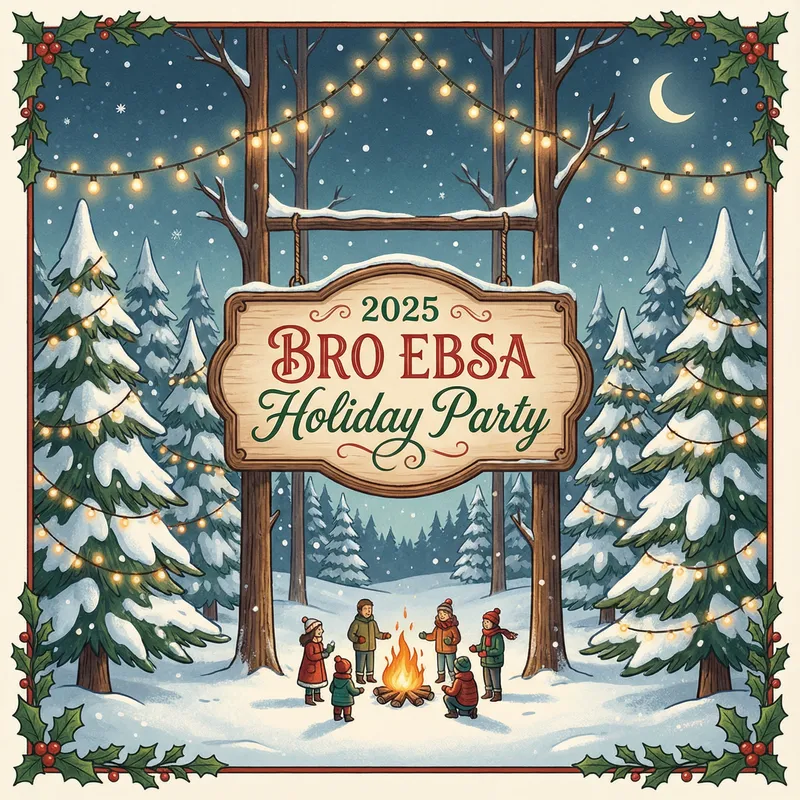 2025 BRO EBSA Holiday Party Card Design
