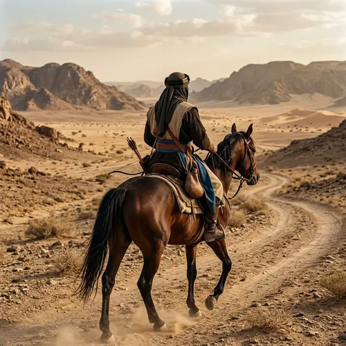 Pre-Islamic Arabian Horse Rider in High-Quality Realism