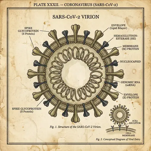 Vintage Style COVID-19 Virus Illustration