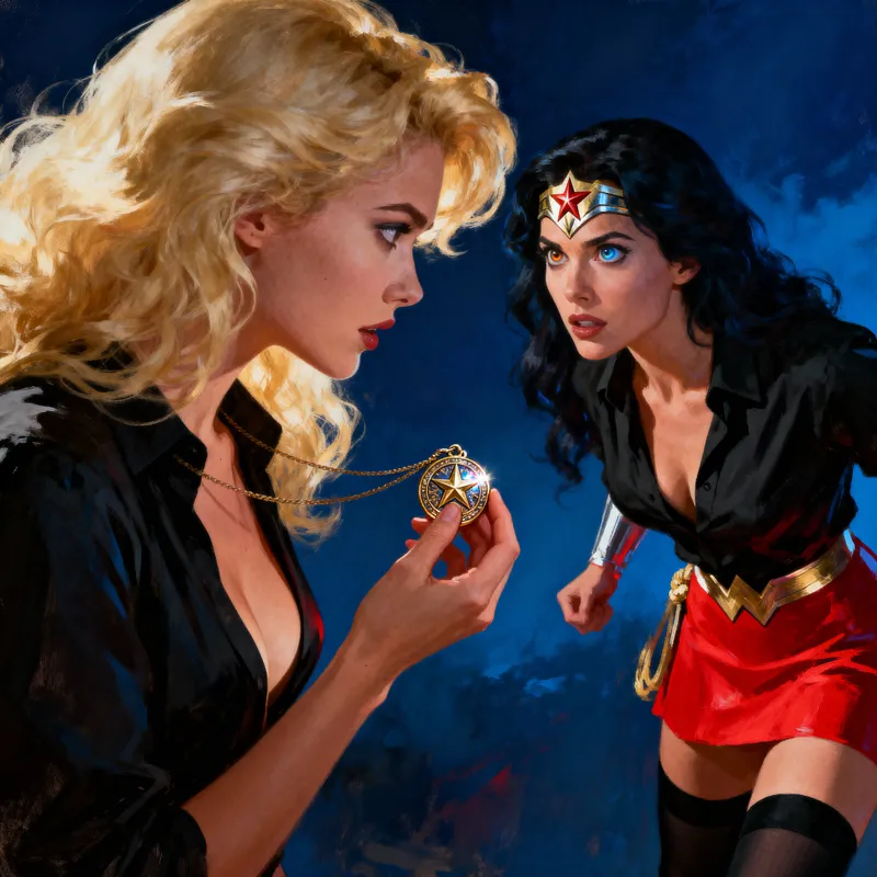 Epic Face-Off: Wonder Woman vs. Captivating Blonde