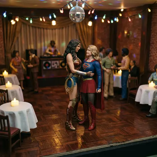Wonder Woman and Supergirl Dance Floor Scene