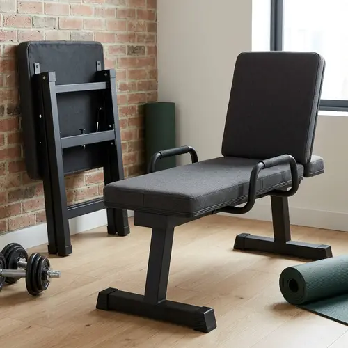 Foldable Fitness Bench with Handles | Durable & Compact Design