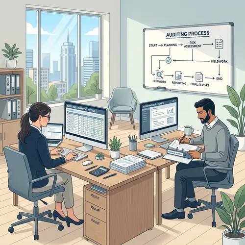 Modern Auditing Process Illustration | Minimalistic Design