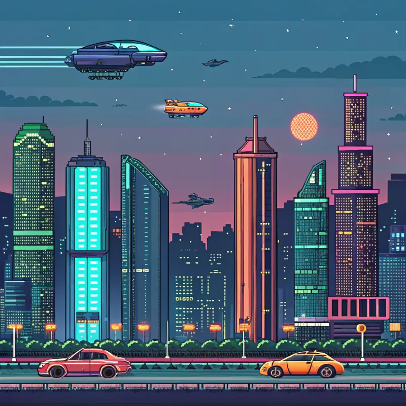 Futuristic City Pixel Art - Stunning Designs
