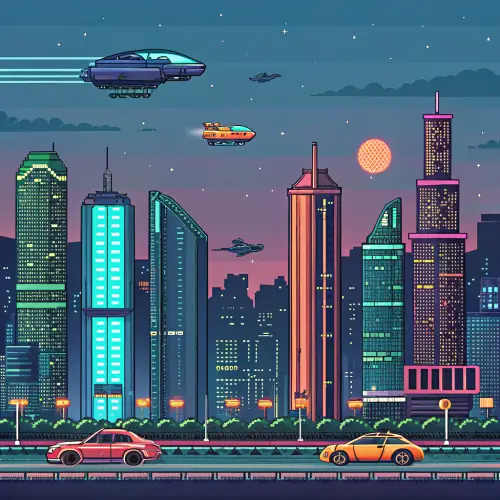 Futuristic City Pixel Art - Stunning Designs