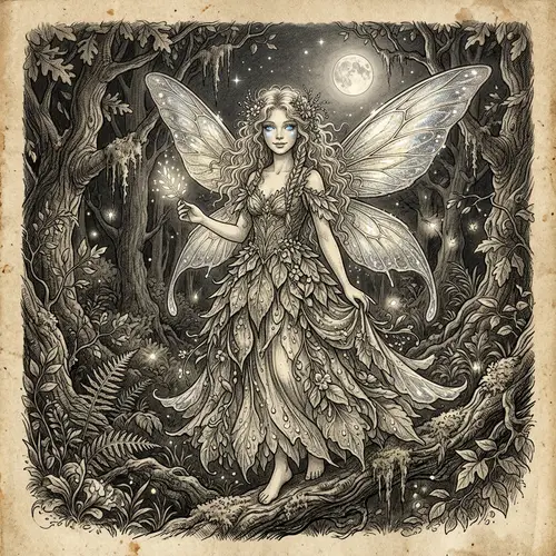 Fantastic Fairy with Blonde Hair and Blue Eyes - Realistic Drawing