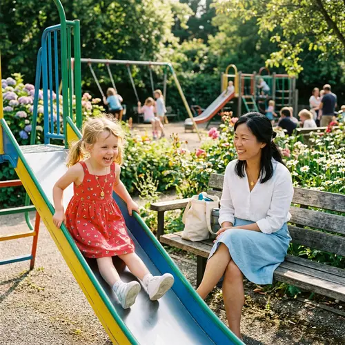 Mother and Daughter Enjoying Park Playtime | Family Bonding