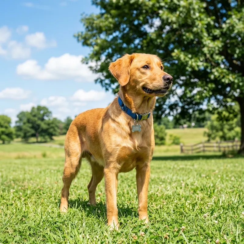 Happy Dog Playing on Green Grass