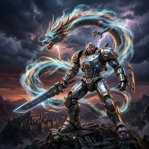 Asian Dragon Mech Battle - Mythical Encounter Revealed
