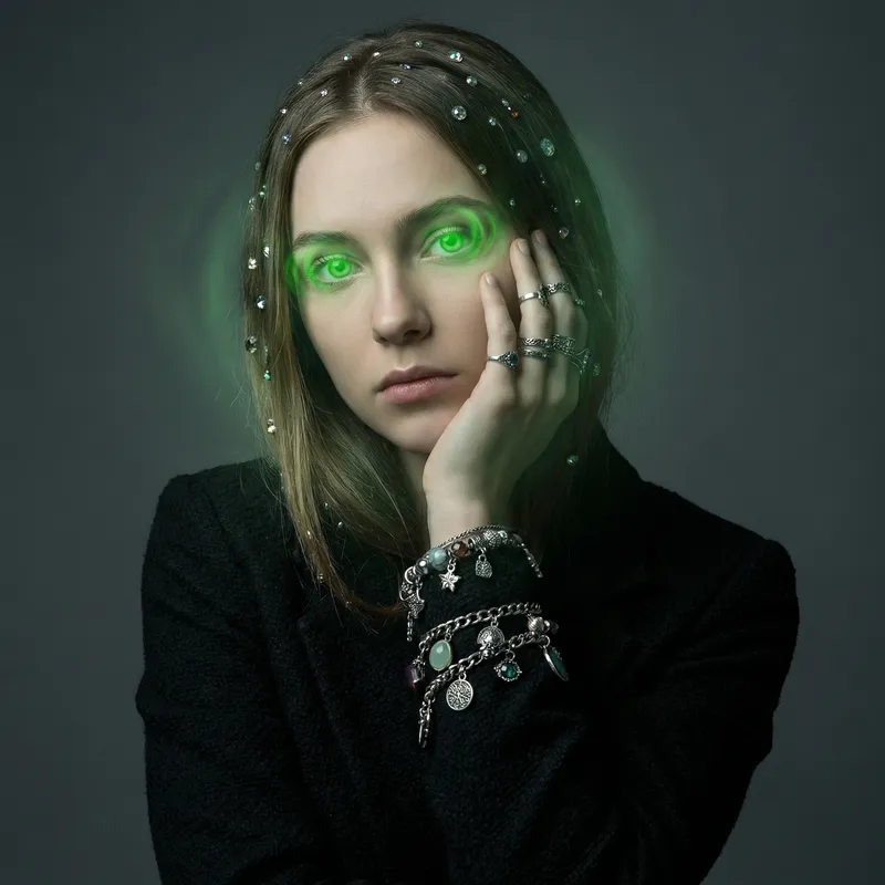 Enchanting Portrait of a Jewel-Adorned Girl