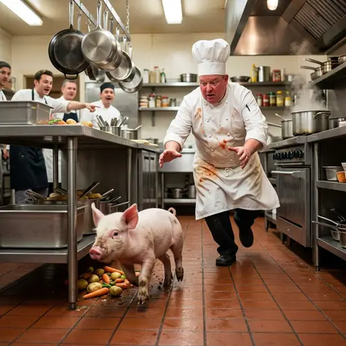 Piglet Escapes from the Chef