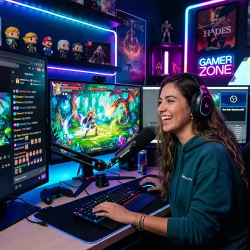 Hispanic Video Game Streamer: Adventure Gaming with Joy