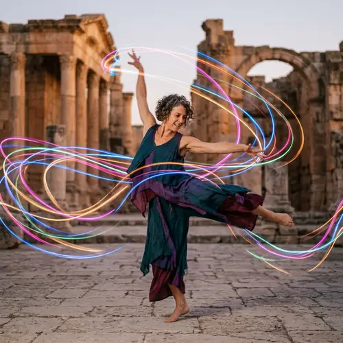 Master of Dance Performing at Ancient Structures