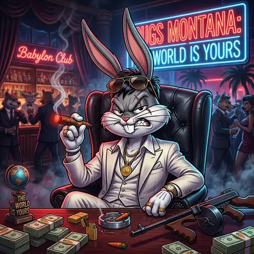Bugs Bunny Meets Scarface: A Unique Fusion Art