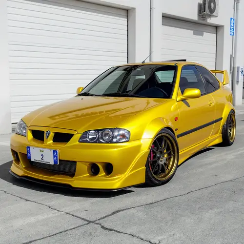 2002 Daewoo Nubira Modified in Gold on the Road
