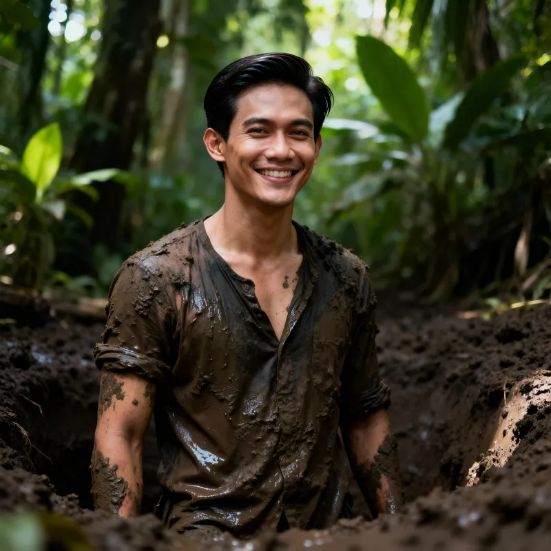 Stunning 8K Photorealistic Javanese Man in Jungle