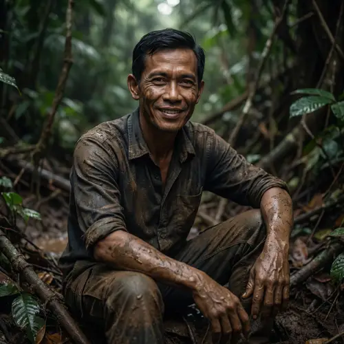 Stunning 8K Photorealistic Javanese Man in Jungle