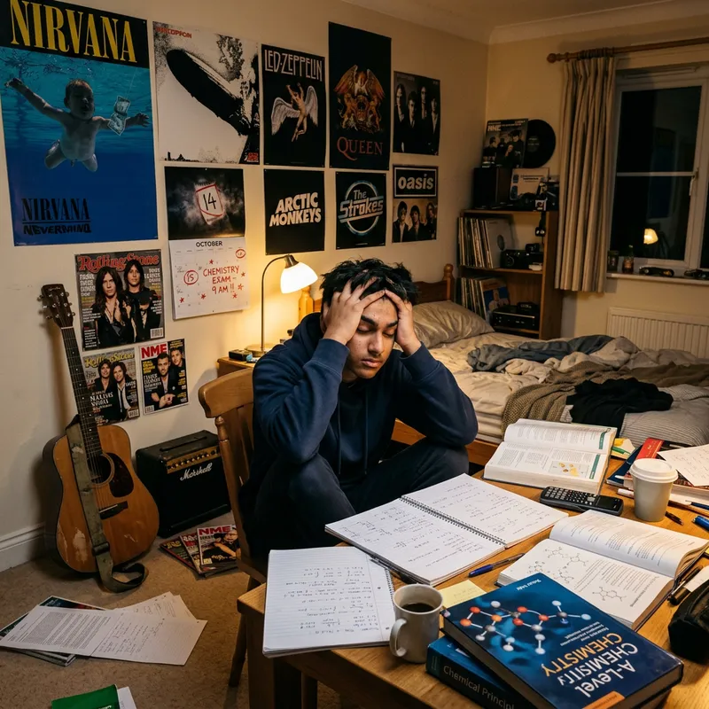 Boy Stressed About Chemistry Exam Tomorrow Boy Stressed About Chemistry Exam Tomorrow