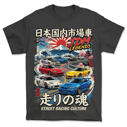 JDM Car T-Shirt Design with Japanese Themes