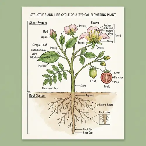 Botanical Plant Structure | Parts of Plants Illustrated