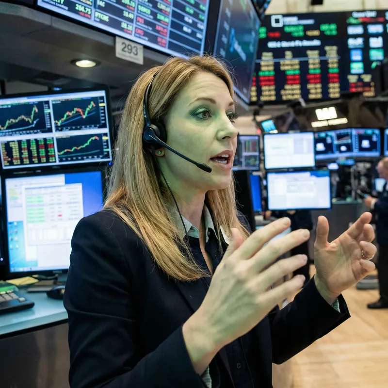 Futures Market Trader: Blonde with Green Makeup