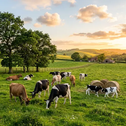 Diverse Dairy Cows in Lush Pasture | Farm Scene