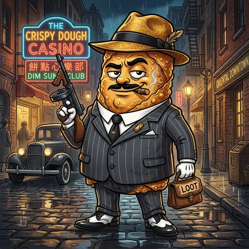 Spring Roll Mafia Mobster Cartoon Character