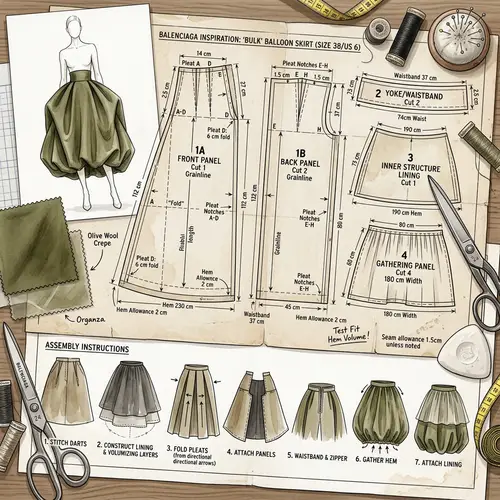 Balenciaga-Inspired Balloon Skirt Sewing Pattern