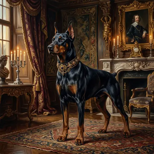 Baroque Doberman: Elegance and Power