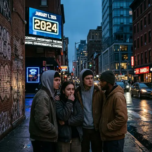 2024 Generation: Anxieties & Resilience in Cityscape Twilight