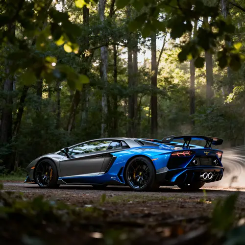 Stunning Lamborghini Aventador SVJ in a Forest
