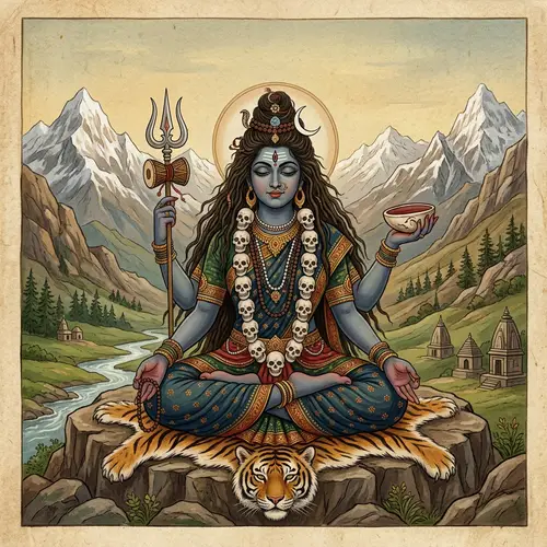Goddess Kali Meditation in Himalayan Landscape Art