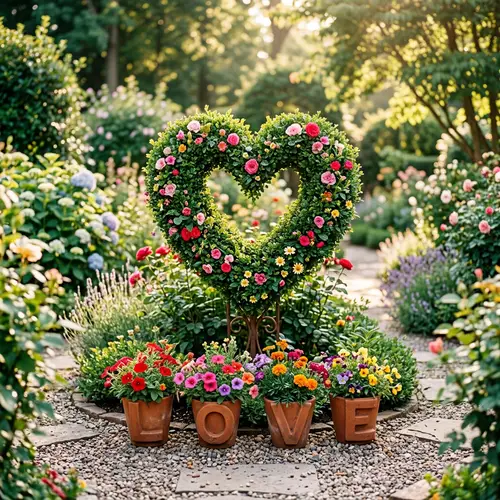 Heart-Shaped Topiary Garden Art | Love in Bloom