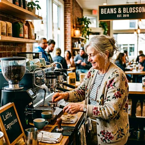 Vintage Kodak Style: Grandma Brewing Coffee